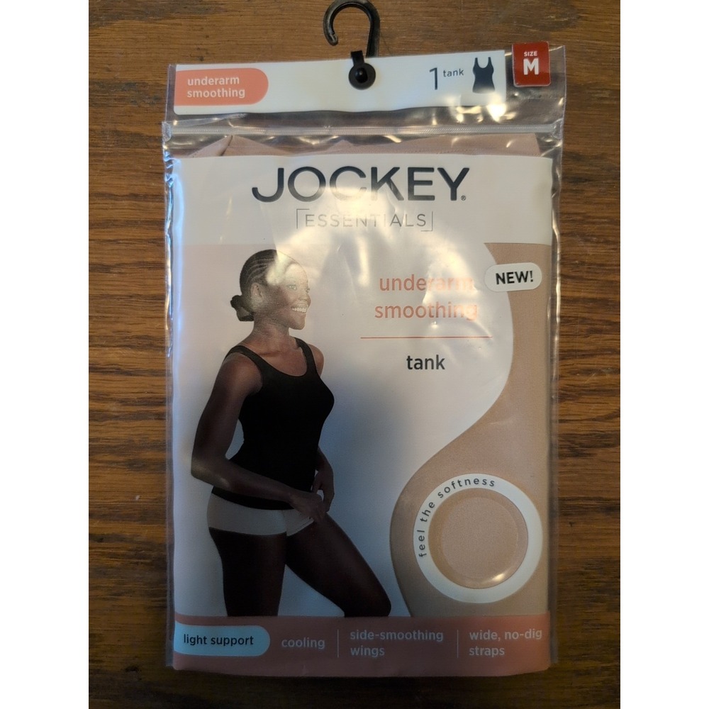 NEW Jockey Essentials Tank sz M MEDIUM Wicking Underarm Smoothing‎ Light Support